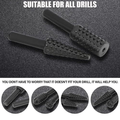 Rongon Rotary Drill Bits Set Wood Carving File Rasp Drill Bits（Black-5pcs) - color: Black-5pcs