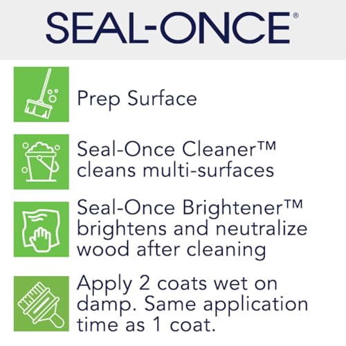 SEAL-ONCE Fence Guard Water-Repellent Wood Stain, Sierra Cedar, 1 Gallon - color: Sierra Cedar, size: 1 Gallon