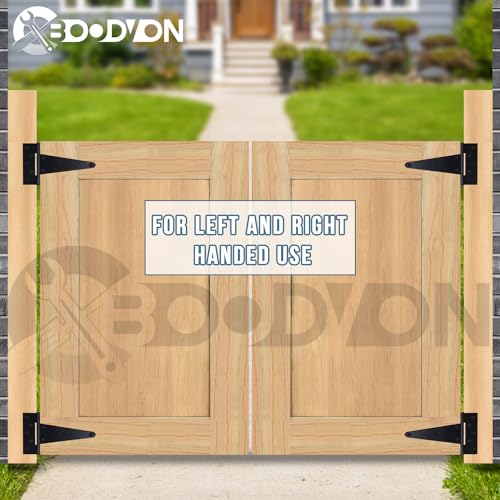 4 Inch T-Strap Gate Hinges, Shed Barn Door Hinges Heavy Duty, Black Tee Hinges for Wooden Fences, Yard Gate, Wrought Hardware Iron Rustproof (2Pack/Set) - size: 4 Inch