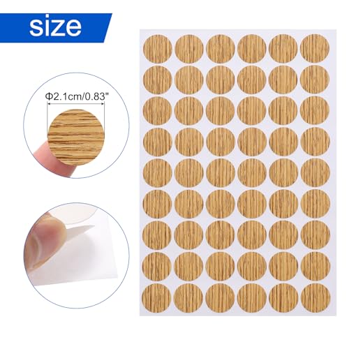 Uxcell 7 Sheets/378PCS Self Adhesive Screw Hole Stickers, 2.1cm/0.83" PVC Screw Hole Covers for Furniture, Wood Cabinet, Wall, Desk, Table, Bookcase, Walnut - color: Walnut