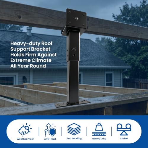 Roof Riser Brackets 3.6" Adjustable Saddle 14-18in Height Pergola Bracket