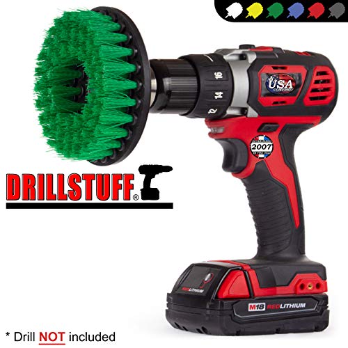 Countertop Cleaning Tools - Drill Brush Stain Remover - Oven Cleaning Kit - color: Green