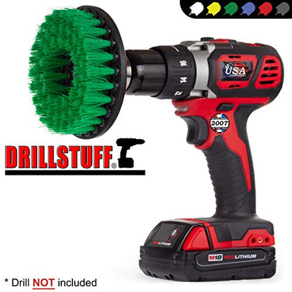 Countertop Cleaning Tools - Drill Brush Stain Remover - Oven Cleaning Kit - color: Green