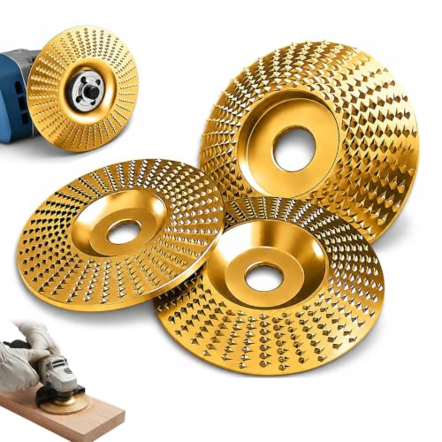 3PC Angle Grinder Wood Carving Disc Set, Wood Sanding and Surface Finishing