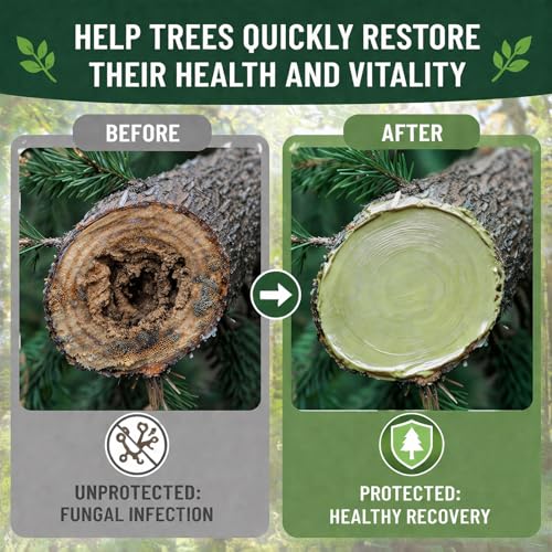 Tree Wound Sealer & Pruning Sealer Paste for Trees & Shrubs – Healing Compound for Pruning Cuts, Bark Damage & Grafting – 150g with Brush