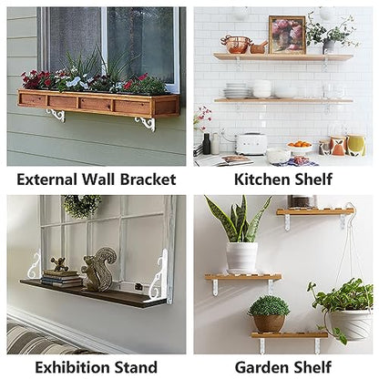 HOME MASTER HARDWARE Decorative Shelf Brackets, 5x3.5 inch, White, 2 Pack - size: 5 x 3 1/2 Inch, style: White-2Pack