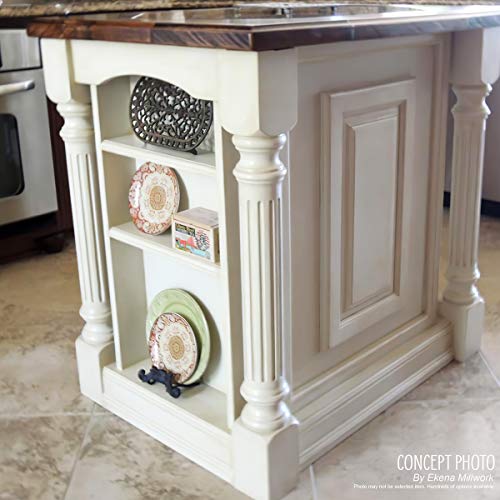 Ekena Millwork COL03X03X35KEAL Kent Raised Panel Cabinet Column (Top Block: 6 1/8", Bottom Block: 7 1/8"), 3 3/4"W x 3 3/4"D x 35 1/2"H, Alder - color: Alder, size: 3.75-in. W x 3.75-in. D x 35.5-in. H