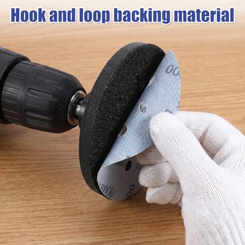 100Pcs 5" 8 Hole Sanding Discs Hook and Loop with Interface Pad