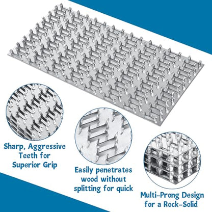 15 Pack Truss Plate - 8" x 4" Pronged Truss Mending Plates Nail - size: 4 x 8 INCH