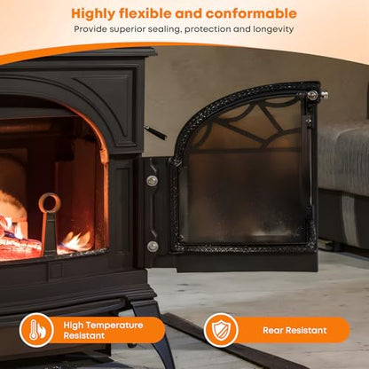 Stanbroil 5/8" x 84" Wood Stove Gasket Kit with High-Temperature Adhesive - size: 5/8" x 84" Rope