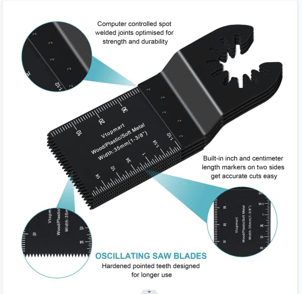 100 Pcs Oscillating Tool Blades, Professional Universal Oscillating Saw Blades, Wood Multitool Blades, Quick Release Durable, Fit All Models(SH)