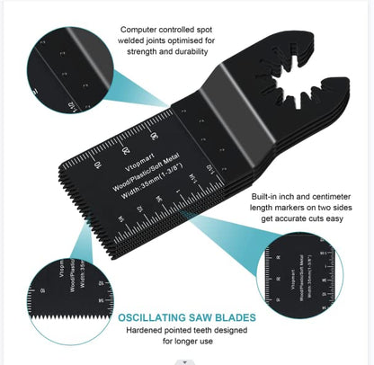 100 Pcs Oscillating Tool Blades, Professional Universal Oscillating Saw Blades, Wood Multitool Blades, Quick Release Durable, Fit All Models(SH)