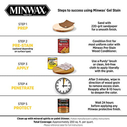 Minwax 260204444 Gel Stain, Aged Oak, 1/2 Pint - color: Aged Oak, size: 1/2 Pint