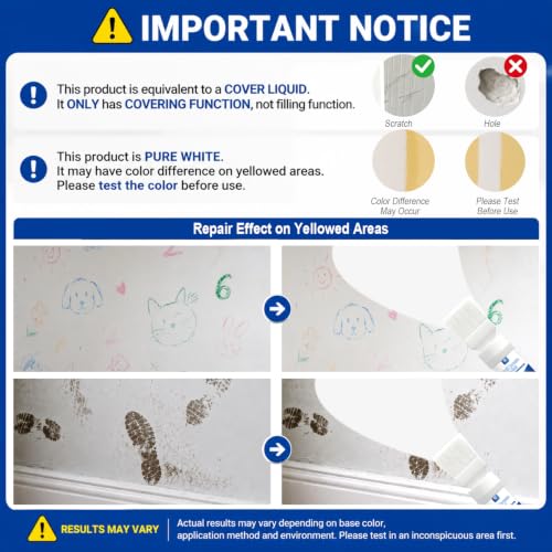 White Interior Wall Paint 6.35 Oz,Drywall Primer for Stain & Graffiti Cover - color: White Wall Paint