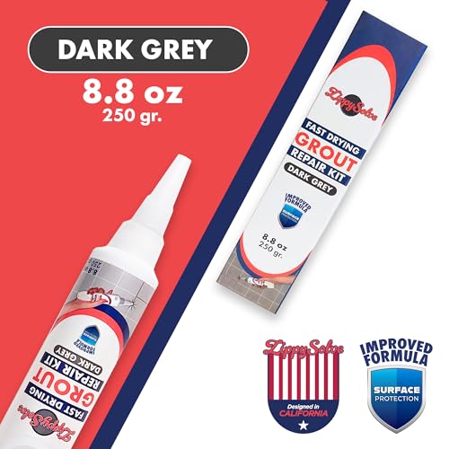 ZippySolve Tile Grout Repair Kit, Refresh Tile (8.8oz Dark Grey/Anthracite) - color: Dark Grey / Anthracite