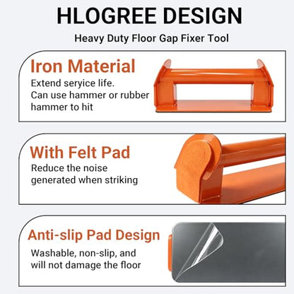 Floor Gap Fixer Tool Kit with Rubber Mallet, for Laminate Vinyl Hardwood