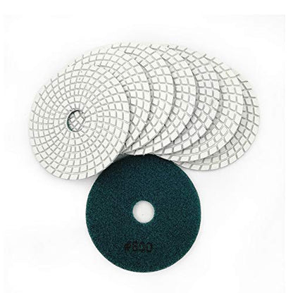 SHDIATOOL 4 - Inch Diamond Polishing Pads with White Bond Grit 800 Wet for Marble Granite Stone 8Pcs 100mm - style: Grit 800