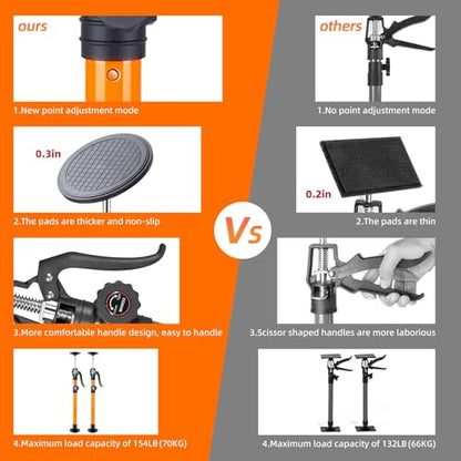 Cabinet Jack for Installing Cabinet Support Rod 3rd Hand Support System Adjustable Support Pole,Extend from 19.29 inch to 43.30 inch,Orange 2 Pack - size: 19.3"-43.3" | 2Pcs
