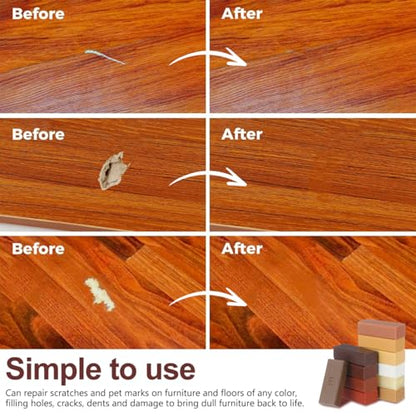 Angoily Laminate Floor Repair Kit Floor Scratch Remover Wax 11 Pack - color: As Shown 1