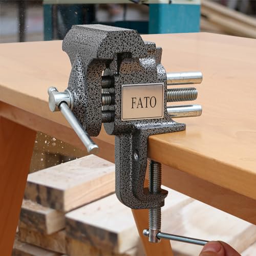FATO 3” 360° Clamp-On Table Vise, 800LB Clamping Force - size: Table-3"