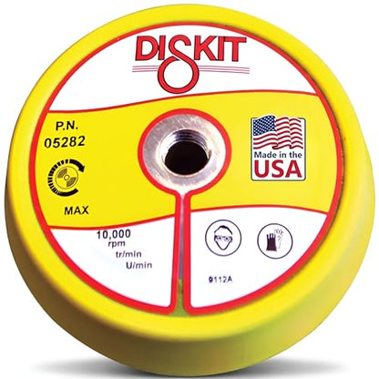 Pro Series 5 Inch Replacement Sanding Pads for Pneumatic/Air Sanders, 5/8"-11 Female, PSA, Firm Foam Backing Pad w/Magnesium Hub, 0 Holes, Slant Profile – Made in USA (PN 05282) - size: 5/8" – 11 (Female)