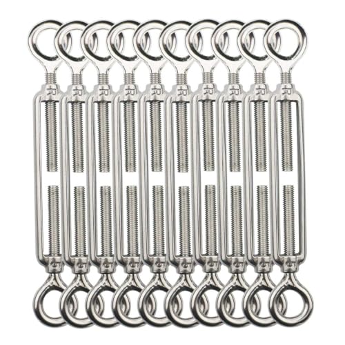 TooTaci 10 Pack M5 Turnbuckle, 304 Stainless Steel Turnbuckle Eye and Eye - size: M5 OO-10Pcs