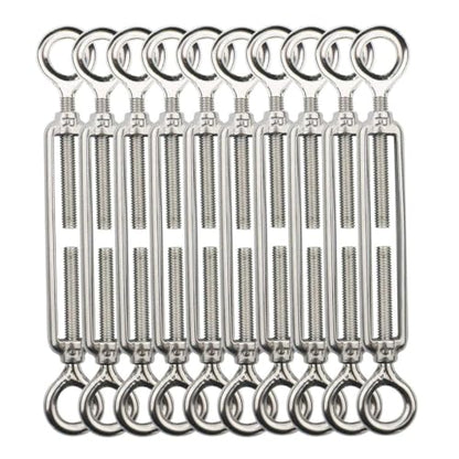 TooTaci 10 Pack M5 Turnbuckle, 304 Stainless Steel Turnbuckle Eye and Eye - size: M5 OO-10Pcs