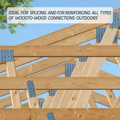 60 Pack 4"x2" Pronged Truss Plates with 8mm Nail Teeth