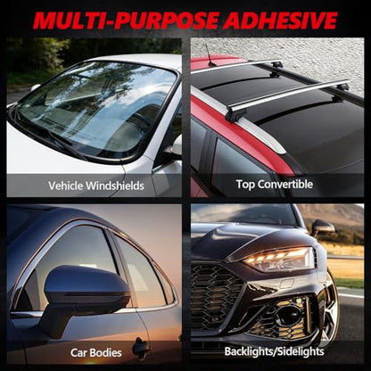 [2 Pack] Polyurethane Windshield Adhesive, Windshield Sealant Black - High Bond Strength, Quick Curing & Weather Resistant Automotive Glass Glue for Vertical & Overhead Application, 310ml - size: 2P