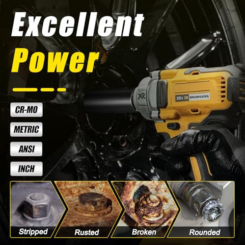 Topec Bolt Extractor Set, 10 Piece Lug Nut Remover Socket Tool, 1/2" Drive Impact Wheel Lock Removal Kit for Removing Damaged, Dead, Rusted, Rounded-Off Bolts, Lug Nuts & Screws - size: 10 PCS