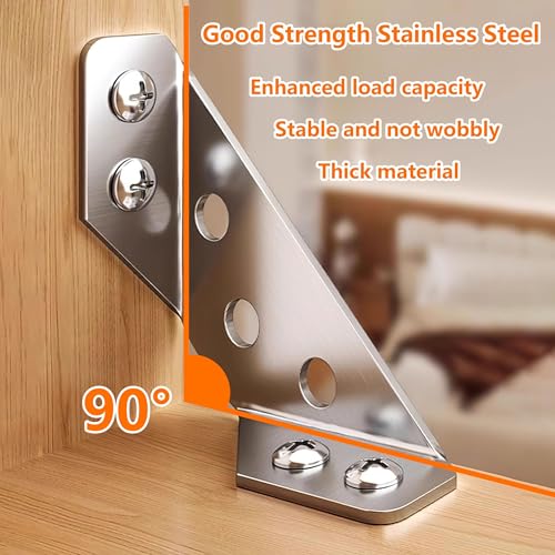 25 PCS Universal Stainless Steel Furniture Corner Connector Bracket