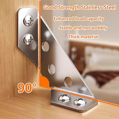 25 PCS Universal Stainless Steel Furniture Corner Connector Bracket