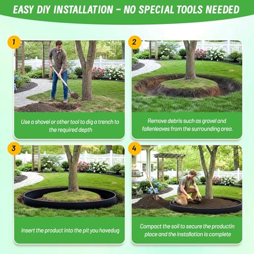 Convivium Tree Root Barrier Roll, 60mil Recycled HDPE Root & Bamboo Barrier for Landscaping, Heavy-Duty Root Blocker for Sidewalks, Driveways & Garden Edging (24in x 30ft x 60mil) - size: 24in x 30ft x 60mil
