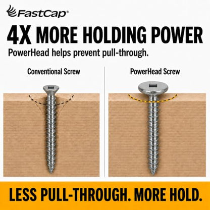 FastCap PowerHead Wood Screws, 3", #2 Square Drive, 150-Pack