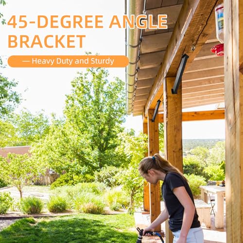 45 Degree Angle Support Bracket 45-Degree Angle Corner Braces Inside Joint Bracket for Post and Beam Wood Frame DIY Connector, 4 PC