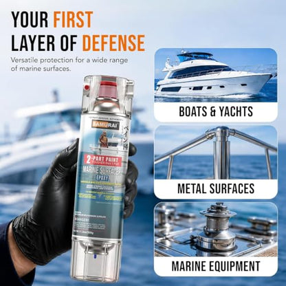 SAMURAI 2-Part Spray Paint Epoxy Primer for Marine Surfacer (Primer White, Pack of 1 Can)
