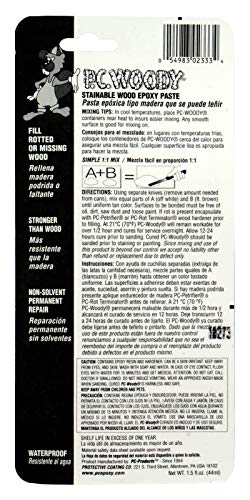 PC Products PC-Woody Wood Repair Epoxy Paste, Two-Part 1.5 oz in Two Jars, Tan 23334 (Pack of 1) - size: 1.5 oz, style: PC-Woody