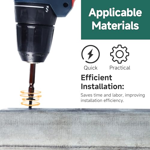#10 x 1 Self Tapping Screws for Metal, Truss Head Phillips Drive 410 Stainless Steel Self Drilling Sheet Metal Screws with Drill Bit, Fast Tapping (Box of 100) - color: Silver, size: #10 x 1"