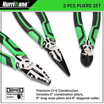 HURRICANE 4 Piece Wood Chisel Set with 3 Piece Pliers Set