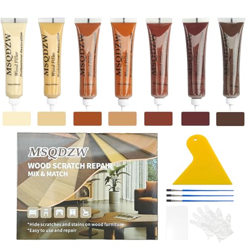 Wood Repair Kit, 13Pcs Wood Fillers, Furniture Repair Kit Scratch Cover for Wood Cracks, Stains, Discoloration for Furniture, Table, Door, Cabinet, Floor Wood Touch Up Wood Stain Paint, Dark Walnut - color: Walnut