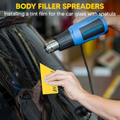 3 Pieces Auto Body Filler Spreaders Pp Putty Tool Flexible Edge Yellow for Car Foil Installation Tool Versatile