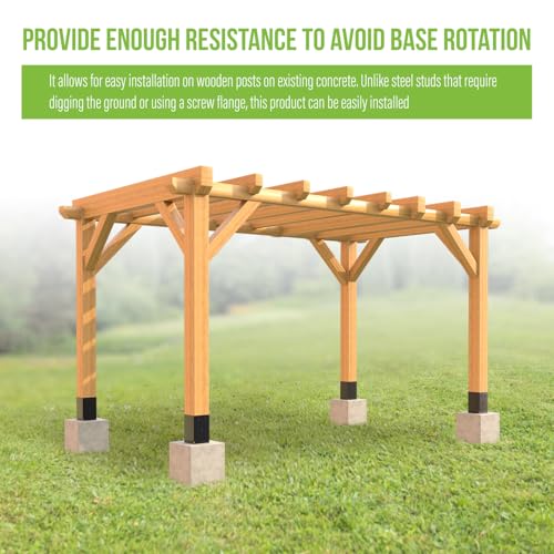 6 Pack 4x4 Metal Post Base Holder Bracket for Concrete Deck (Black) - size: 4IN, style: 6Pcs