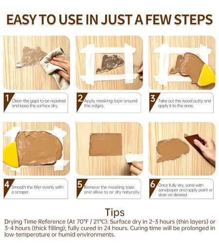 Wood Filler, 10.58 Oz Natural Wood Putty for Furniture Repair, Paintable Sandable - color: Natural