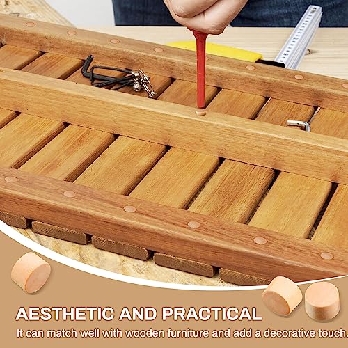 200-Piece 1/2 Inch Wooden Button Plugs - Flat Head Screw Hole Plugs - size: 1/2 Inch