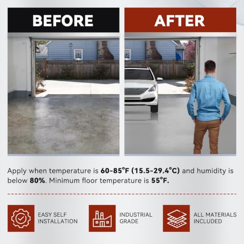 DWIL Garage Floor Epoxy Kit – Light Gray, 250sqft for Concrete - size: 110 Fl Oz (Pack of 1)