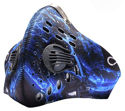 ECO-GEAR Anti Pollution Face Mask with Military Grade Protection | Anti Smoke, Exhaust Gas, Dust & Pollen - color: Blue Mist-large