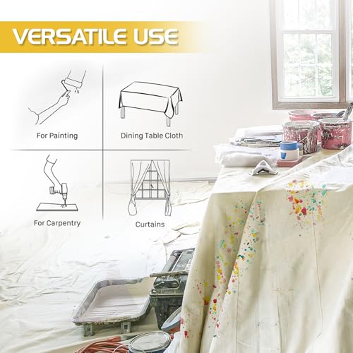 Drop Cloth 9x12 FT 6 Pack - size: 9ft X 12ft ( Pack of 6 )