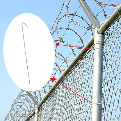 Chain Link Fence Ties 50 Packs, 8 inch Aluminum Wire Hook Ties