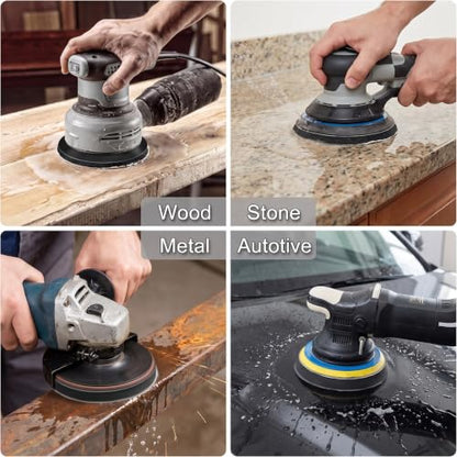 50Pcs 5 Inch Hook & Loop Sanding Discs, 1000 1500 2000 3000 5000 Grit Assortment Wet Dry Silicon Carbide Sandpaper for Automotive Wood Metal Polishing