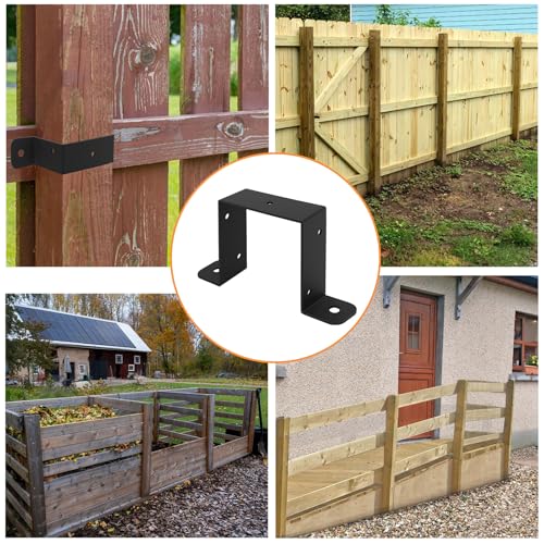 8 Pcs Square Pipe Clamp, Strap Post Ties Brackets, U Shaped Connector Bracket for 4×4 Post,Wood Deck Fence Post Tie for Balcony Railing, Stairs Railing